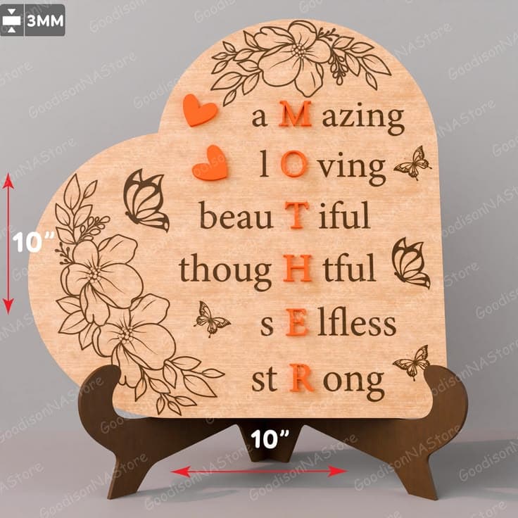 Personalised wooden plaque with positive words