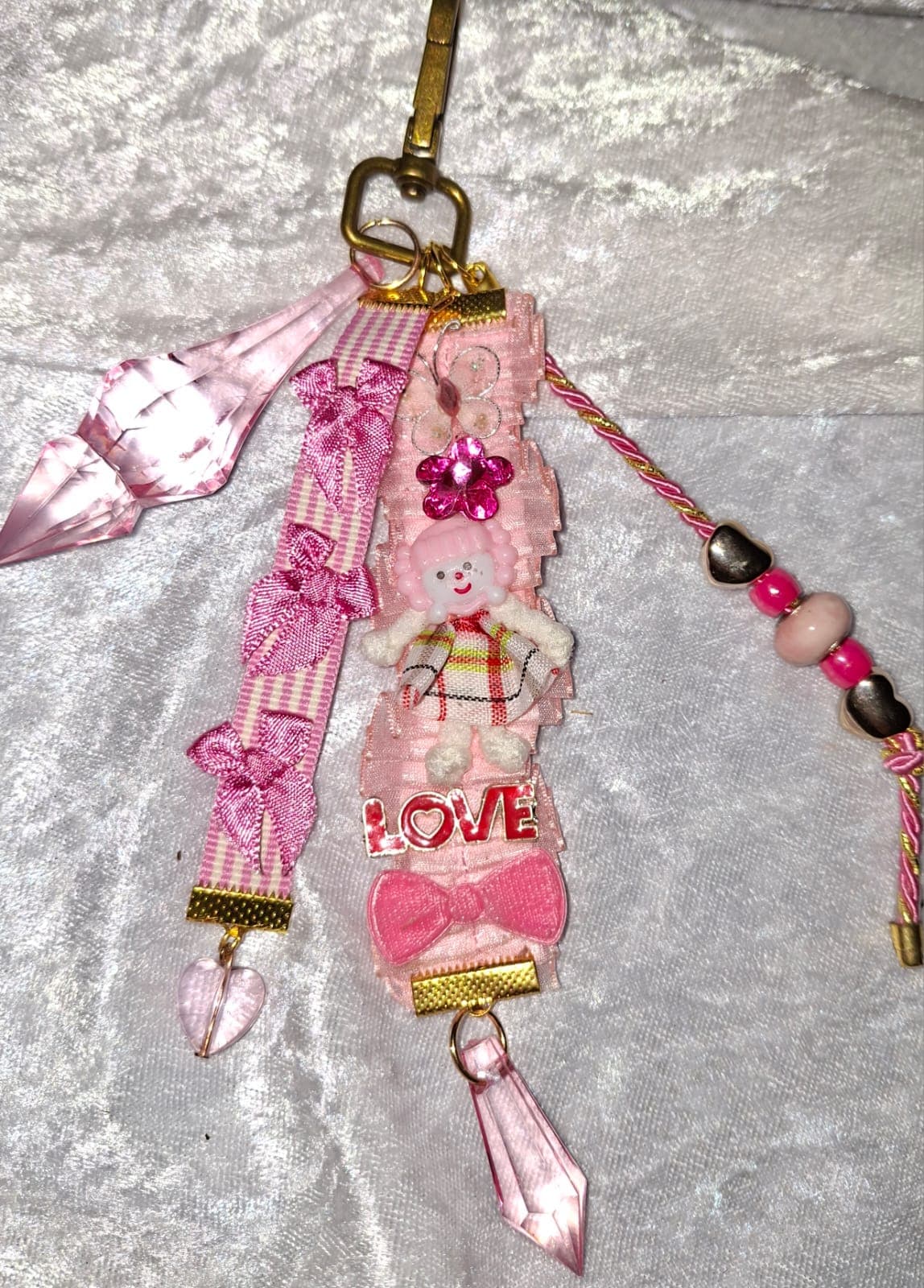 Resin pendant with beads and letter detail